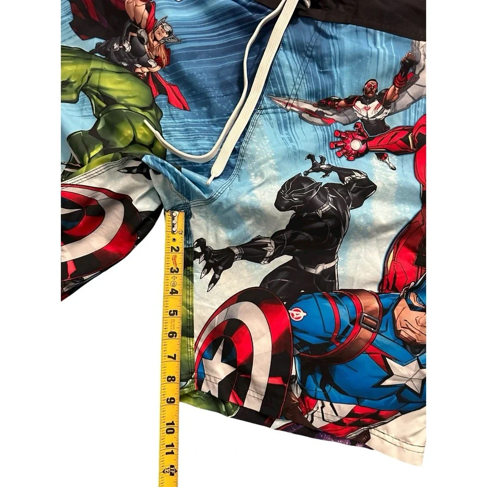 Marvel Avengers Superhero Swim Trunks Board Shorts Men's Sz 2XL Hulk Iron Man‎